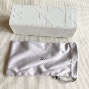 Vintage Christian Dior Sunglasses Glasses Case White Hard Case w/ Protective Bag